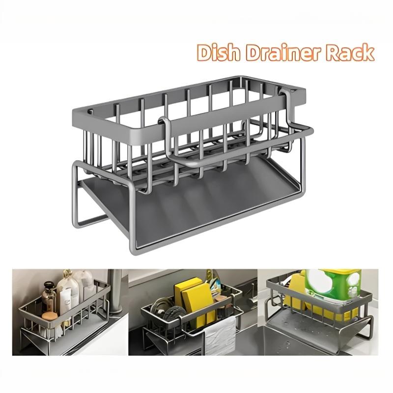Tech Accessories Organizer - رف تجفيف الإسفنج مع حامل المناشف،