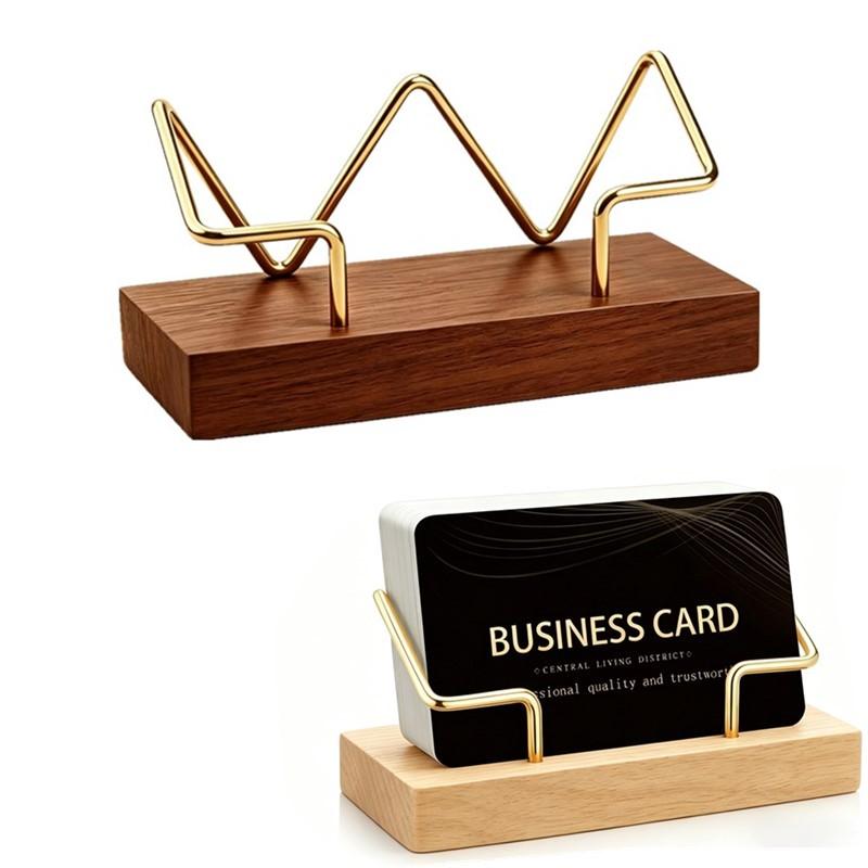 Tech Accessories For Office Desk - 【A8】حامل بطاقات عمل خشبي، منظم للمكتب،