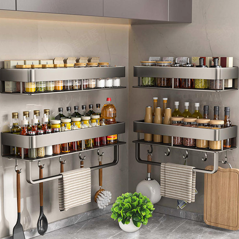 Tech Accessories Organizer - رف مطبخ من الألومنيوم، رف تخزين
