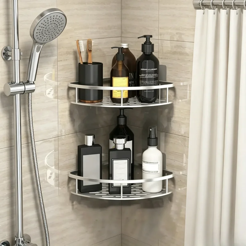 Tech Accessories Organizer - رف تخزين للزاوية في الحمام يثبت